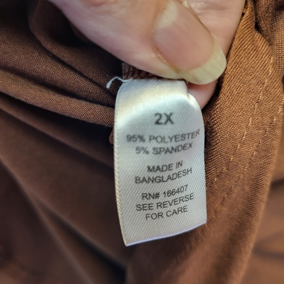 Splash Chocolate Brown Short Sleeved Hoodie in Silky Soft Fabric - Size 2X - Picture 4 of 4